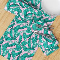 banana leaves - pink, small