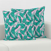 banana leaves - pink, small