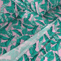 banana leaves - pink, small