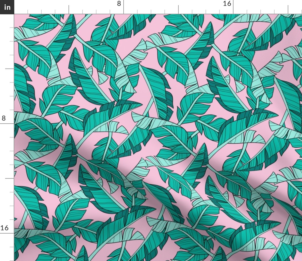 banana leaves - pink, small