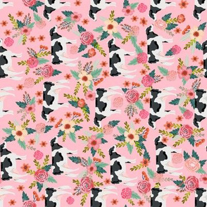 holstein floral cattle cow farm animal floral pink