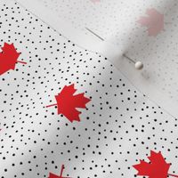 Maple leaves - black polka - LAD19