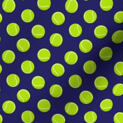 (small scale) tennis balls on blue C19BS