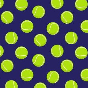(small scale) tennis balls on blue C19BS