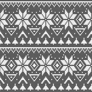 White gray ethnic Scandinavian ornament