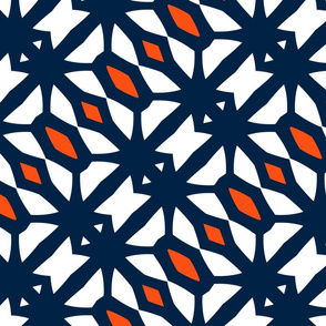 The Navy and the Orange: Diagonal Decor