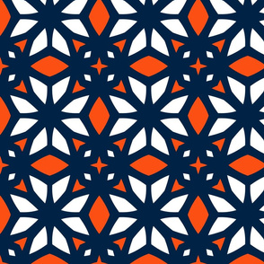 The Navy and the Orange: Geometric Floral