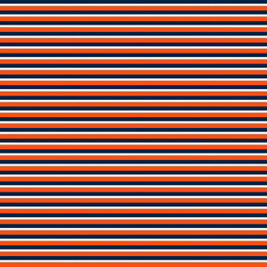 The Navy and the Orange: Little Tricolor Stripes - Horizontal