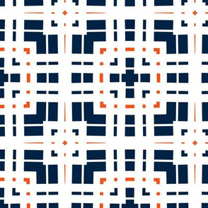 The Navy and the Orange:Square Plaid
