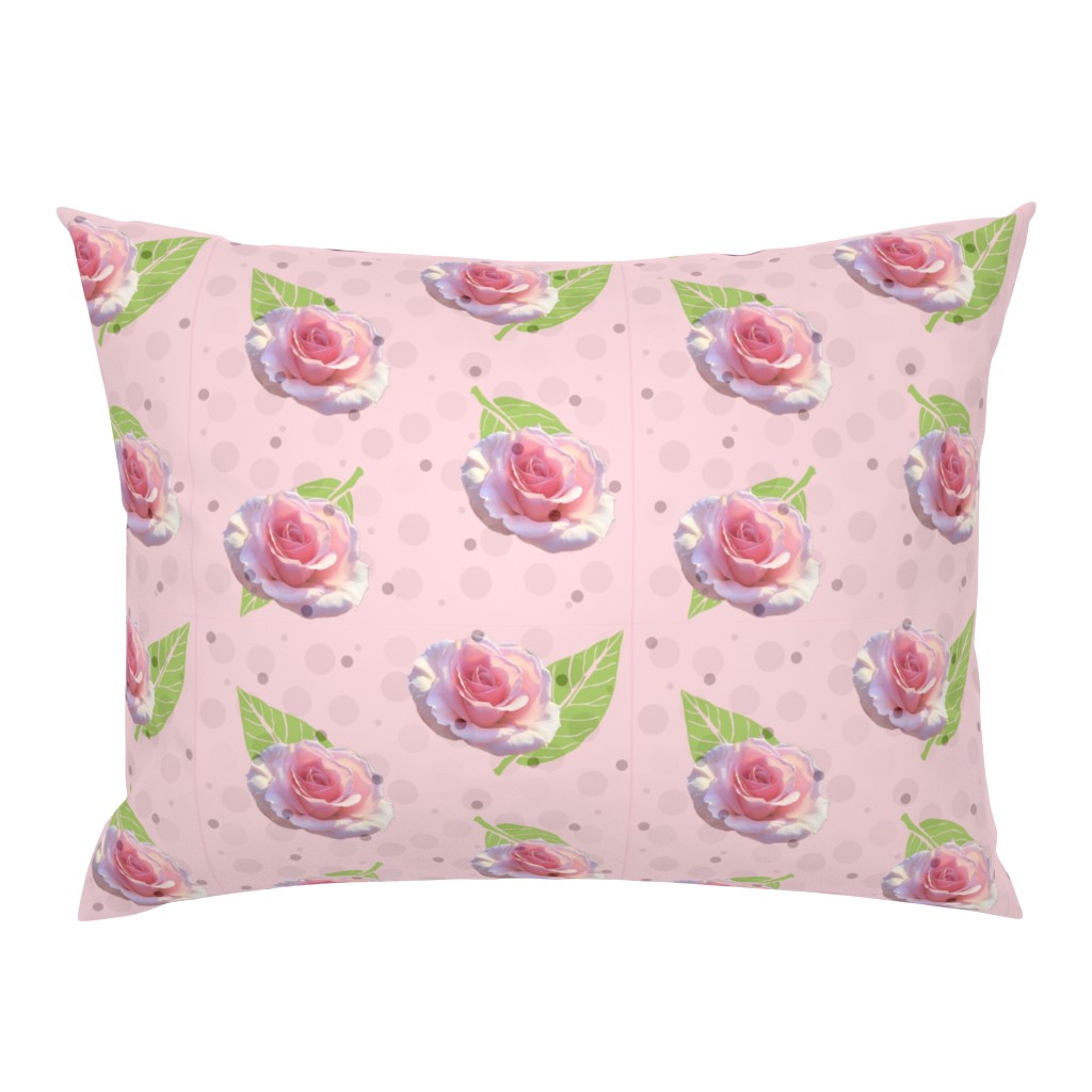 Polka Dots and Roses - pink, large