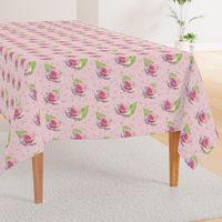 Polka Dots and Roses - pink, large