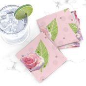 Polka Dots and Roses - pink, large