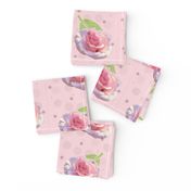 Polka Dots and Roses - pink, large