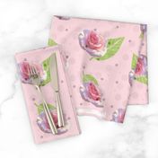 Polka Dots and Roses - pink, large