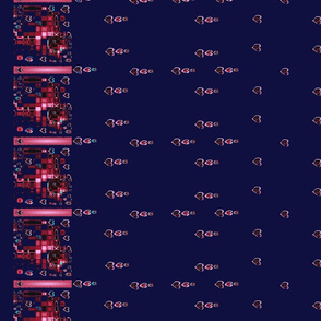 Red Digital Hearts Border Print 1 