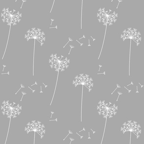 dandelions {1} grey and white reversed
