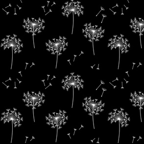 dandelions {2} for mom black and white reversed