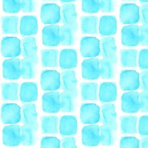 Watercolor Squares in Blue