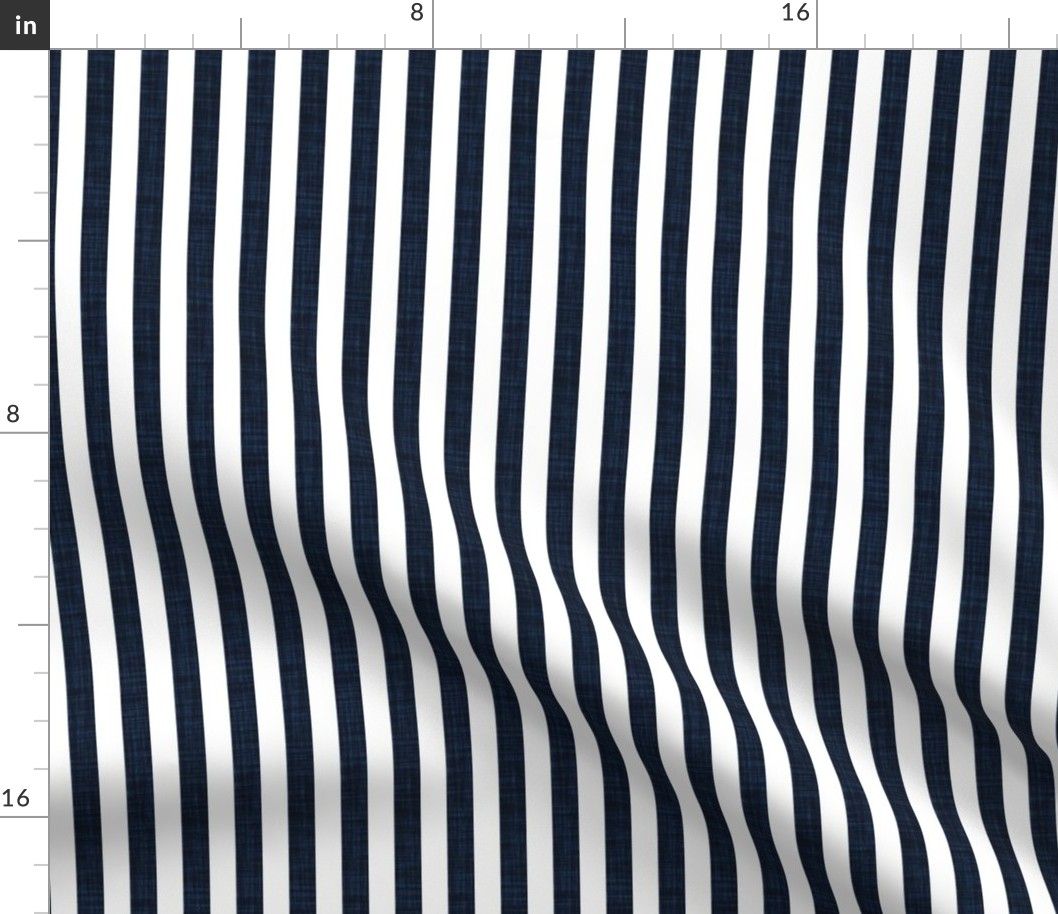 navy linen 1/2" vertical stripes