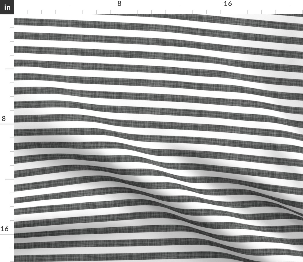 charcoal linen 1/2" horizontal stripes