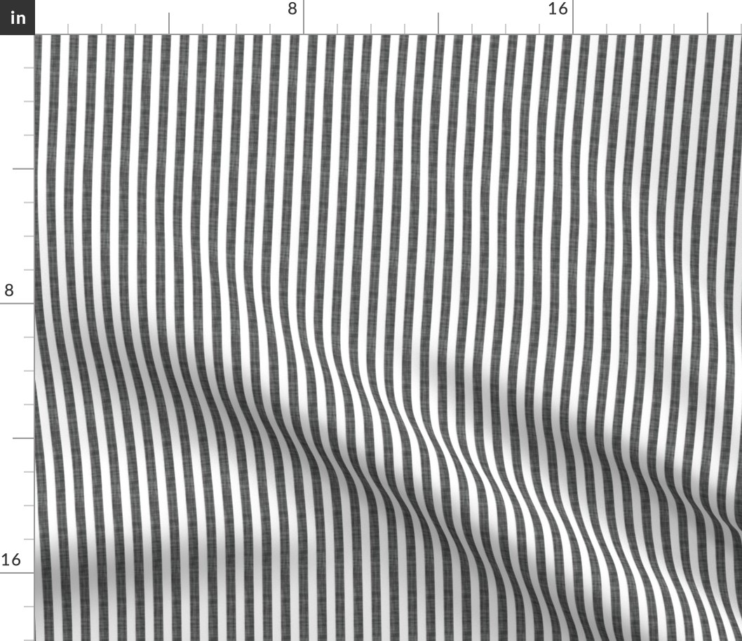 charcoal linen 1/4" vertical stripes
