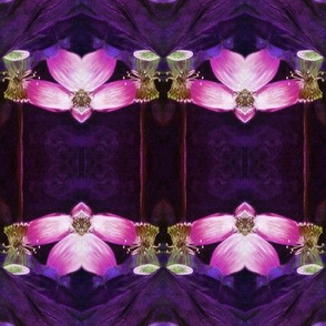 LOTUS ORCHID GEOMETRY PURPLE BURGUNDY PINK art nouveau PAYSMAGE