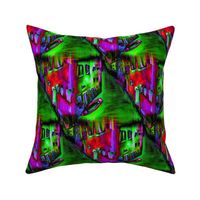 VENICE PSYCHEDELIC REFLECTIONS FUCHSIA RED PURPLE GREEN