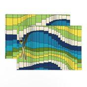 Roller Coaster Psychedelic Abstract Stripes - Cool Colorway