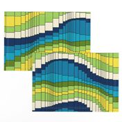 Roller Coaster Psychedelic Abstract Stripes - Cool Colorway