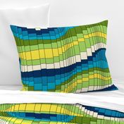 Roller Coaster Psychedelic Abstract Stripes - Cool Colorway