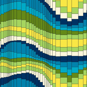 Roller Coaster Psychedelic Abstract Stripes - Cool Colorway