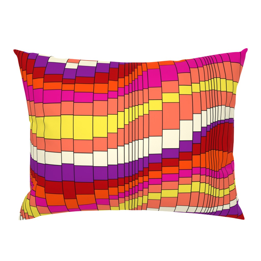 Roller Coaster Psychedelic Abstract Stripes - Warm Colorway