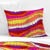 Roller Coaster Psychedelic Abstract Stripes - Warm Colorway