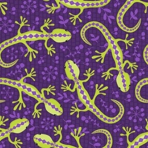 Green and Purple Lizards