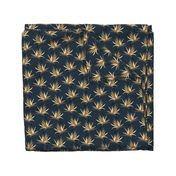 Bird of Paradise Tropical Flowers - navy and cream