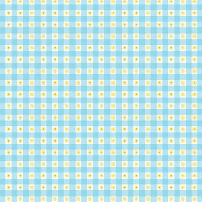 small print pale blue gingham