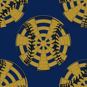 Gold Navy Baseball Polka Dot 
