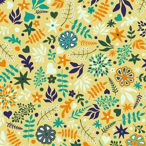 Summer floral - yellow and green