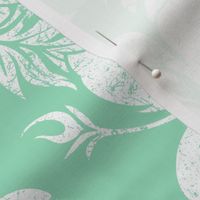 Distressed Hawaiian Hibiscus Floral- Mint Green