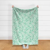 Distressed Hawaiian Hibiscus Floral- Mint Green