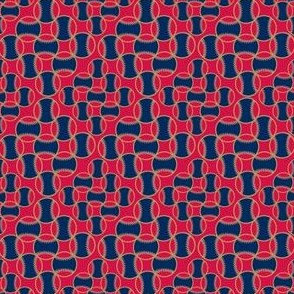 Baseball Maze Small Scale in Red Gold and Navy Blue