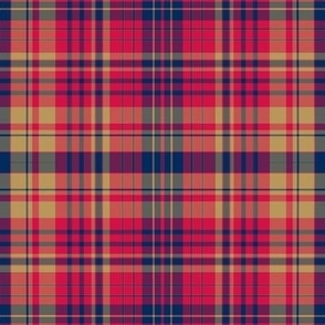 Intricate Plaid in Gold Blue and Red Autumn All Fall