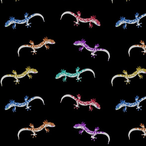 Pop Art Marbled Geckos - black