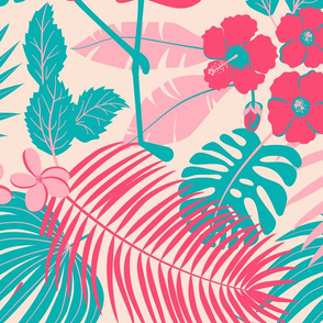 pink tropical design (large scale)