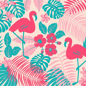 pink tropical design (medium scale)