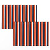 The Navy and the Orange: Tri-Color Stripes - Vertical - Large