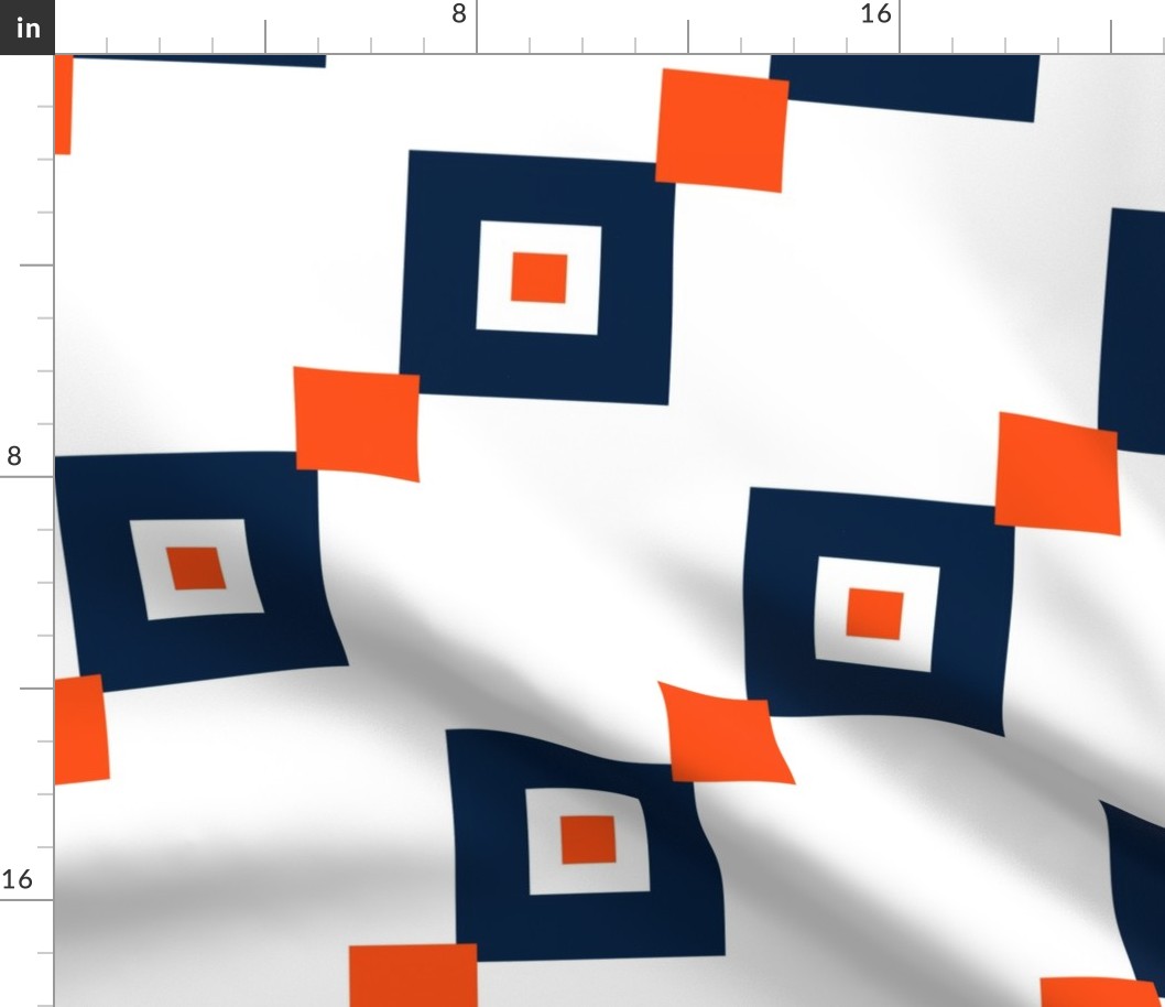 The Navy and the Orange: Diagonal Squares