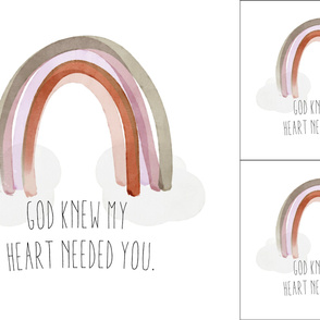 1 blanket + 2 loveys: god knew my heart needed you + neutral rainbow no. 1
