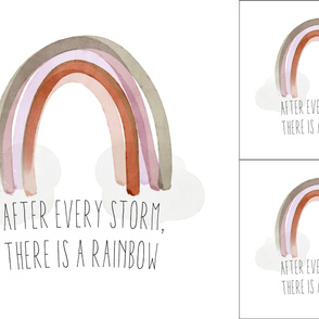 1 blanket + 2 loveys: after every storm there is a rainbow + neutral rainbow no. 1