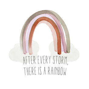 42" baby blanket: after every storm there is a rainbow + neutral rainbow no. 1